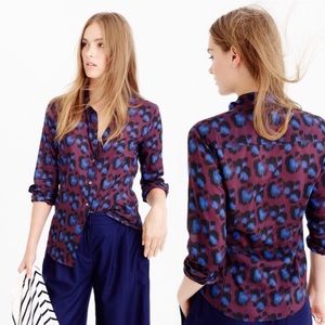 J Crew Perfect in Cobalt Lepoard E2665